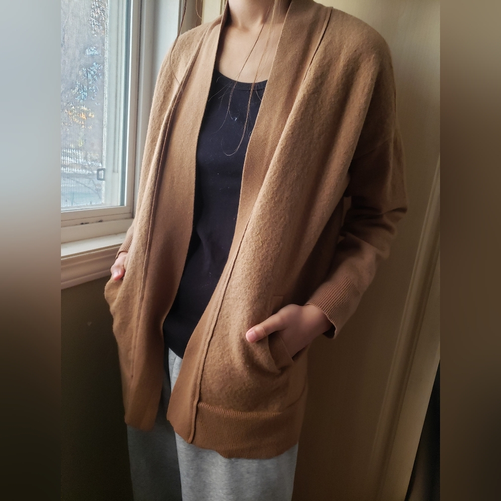 J. Crew Tan Boiled Wool Women's Sweater Cardigan